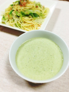 夏にオススメ☆いんげんの冷製豆乳スープ-レシピのメイン写真