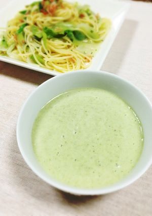 夏にオススメ☆いんげんの冷製豆乳スープ-レシピのメイン写真