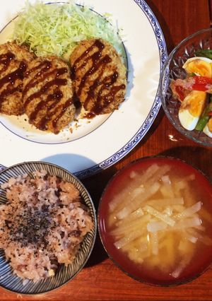 父の日献立…何時ものお米と餅で赤飯-レシピのメイン写真