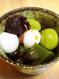 抹茶の白玉あんみつ-レシピのメイン写真