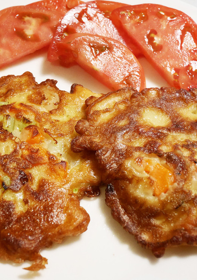 小海老とアスパラ♪お好み焼き風のかき揚げ-レシピのメイン写真