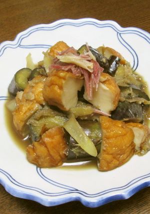 魚河岸あげと茄子と茗荷の生姜煮-レシピのメイン写真