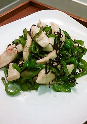 ささ身とピーマンの塩昆布味-レシピのメイン写真