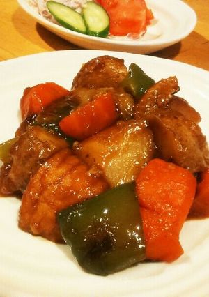 紀文の魚河岸あげで野菜たっぷり酢豚風-レシピのメイン写真