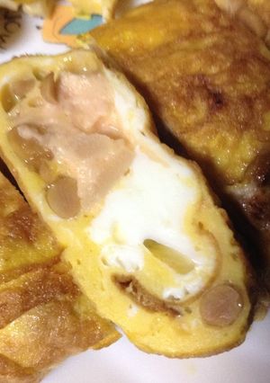 超簡単！納豆&明太ポテサラの卵焼き-レシピのメイン写真