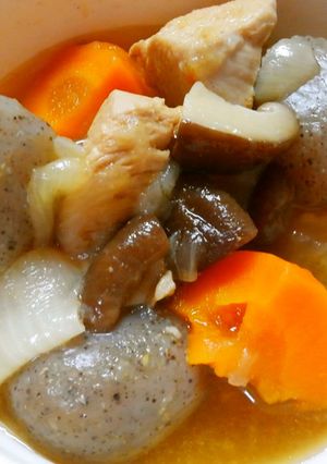 簡単和食に♪鶏むね肉と玉蒟蒻と椎茸の煮物-レシピのメイン写真