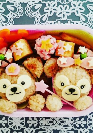 キャラ弁☆ダッフィー&シェリーメイ☆七夕-レシピのメイン写真