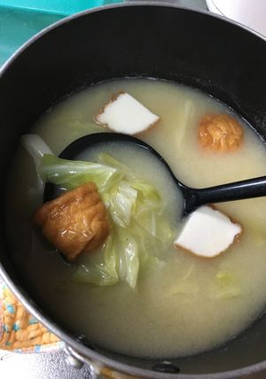 魚河岸あげとキャベツの味噌汁-レシピのメイン写真