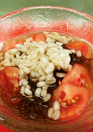 大麦入りトマトもずく酢♪-レシピのメイン写真