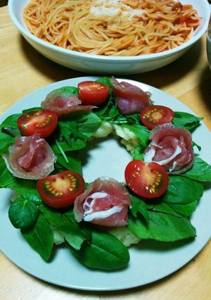 マッシュポテトとベビーリーフのリース-レシピのメイン写真