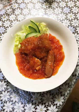 屋台オヤジの作る「鶏モモのトマト煮」-レシピのメイン写真
