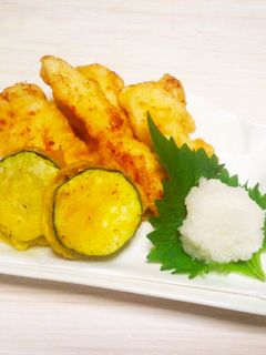 鶏胸肉の天ぷら&ズッキーニの天ぷら☆鶏天-レシピのメイン写真