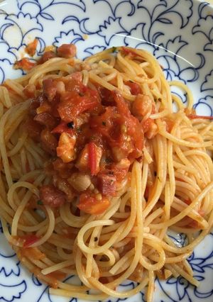 本格味の簡単ベーコン＆トマトパスタ-レシピのメイン写真