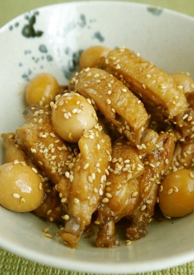 お弁当に♪手羽中とうずら卵のさっぱり煮-レシピのメイン写真