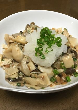 ささみときのこの梅しそごま油あえ-レシピのメイン写真