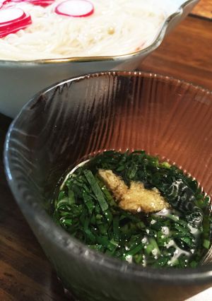 簡単　モロヘイヤのそうめんつゆ-レシピのメイン写真