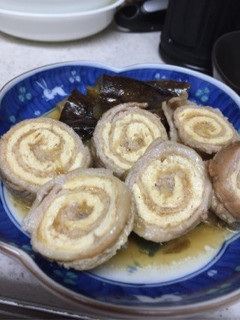 京あげと豚バラのロール煮-レシピのメイン写真