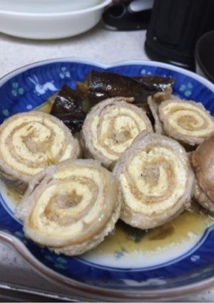 京あげと豚バラのロール煮-レシピのメイン写真
