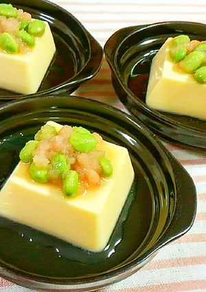 たまご豆腐に、枝豆&たらこ♪-レシピのメイン写真