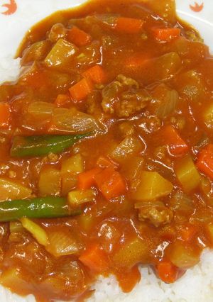 市販のルーを使わない挽肉カレー-レシピのメイン写真