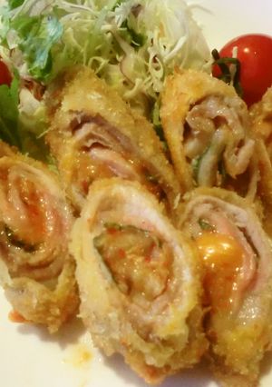 ♡絶品！豚ロースの青じそキムチーズフライ-レシピのメイン写真