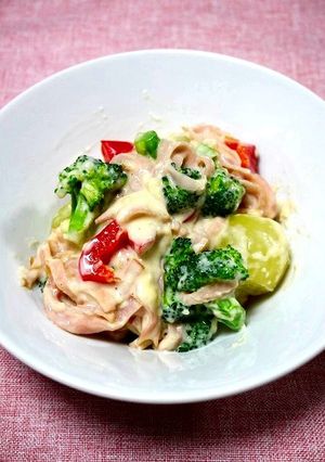 簡単！野菜とハムのクリームソテー-レシピのメイン写真