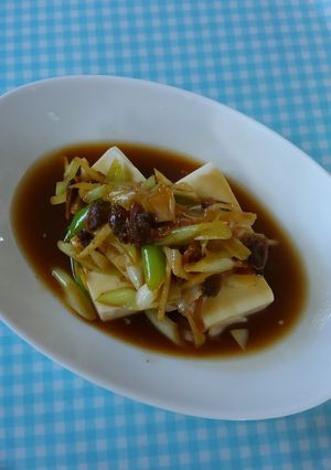 生姜使い！アサリの佃煮のトッピング豆腐♪-レシピのメイン写真