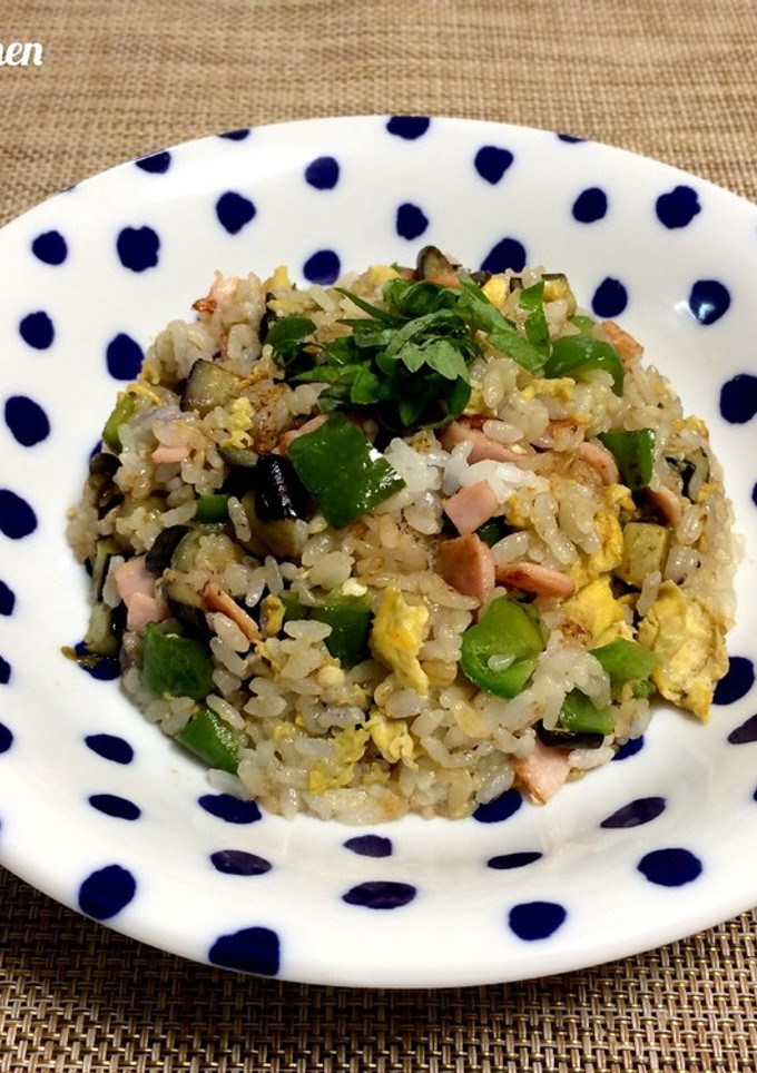 【 ナスとピーマンの炒飯♪】-レシピのメイン写真