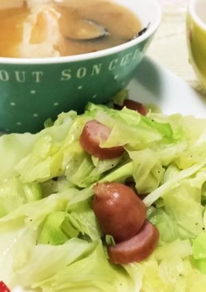 キャベツとウインナーの蒸し煮-レシピのメイン写真