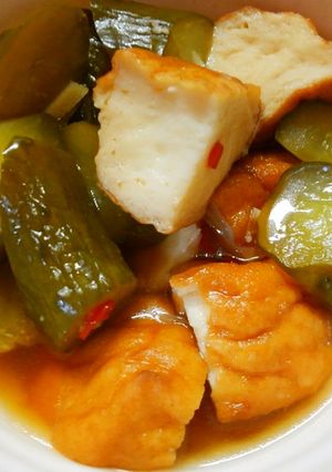 簡単！朝食に魚河岸あげとキュウリの和風煮-レシピのメイン写真