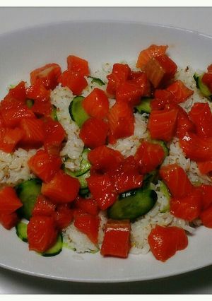 暑い夏にピッタリ！サーモンとしらすご飯-レシピのメイン写真