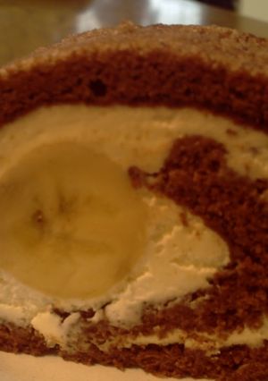 ココア生地のバナナロールケーキ-レシピのメイン写真