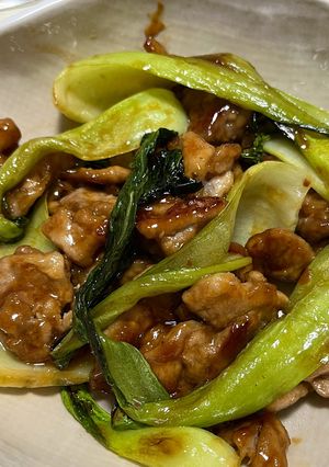 小松菜と豚肉の照り焼き炒め-レシピのメイン写真