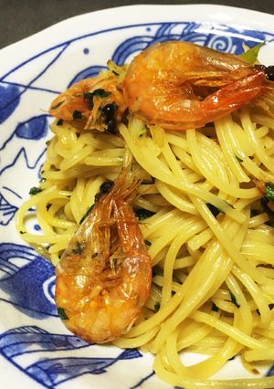 エビと長ネギの和風ゼンゼロオリオ-レシピのメイン写真