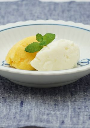 フルーツ缶で！桃とみかんのシャーベット-レシピのメイン写真