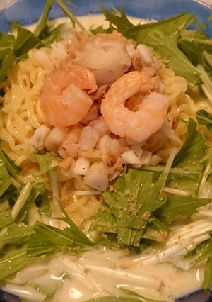 ゆず胡椒で冷たい濃厚辛旨海鮮和風担々麺？-レシピのメイン写真