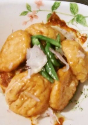 魚河岸揚げ＋いんげん＋玉ねぎのチーズ焼き-レシピのメイン写真