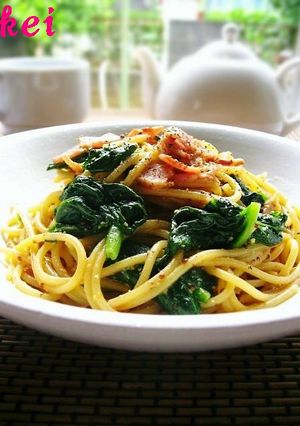 ベーコンとほうれん草のマスタードパスタ-レシピのメイン写真