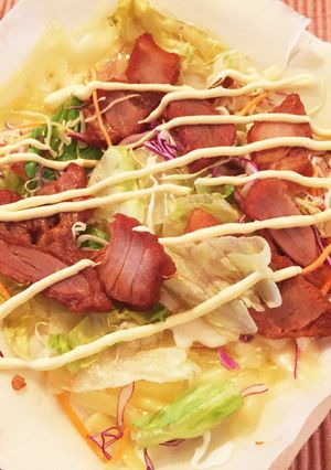 春巻の皮でサラダピザ コンビニ食材で♪-レシピのメイン写真