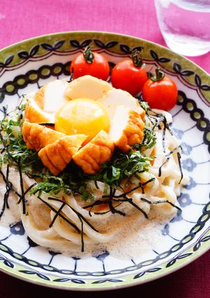 魚河岸あげ®のっけ冷製めんたい豆乳うどん-レシピのメイン写真