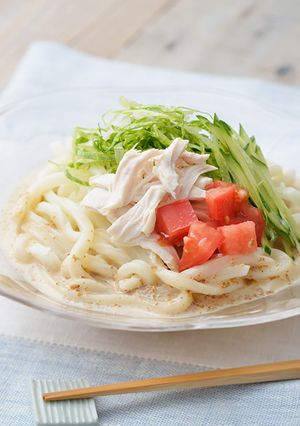 バンバンジー風サラダうどん-レシピのメイン写真