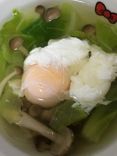 ポーチドエッグ 簡単スープ-レシピのメイン写真