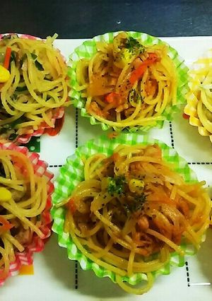 お弁当すきまに☆一気に三種のパスタ-レシピのメイン写真