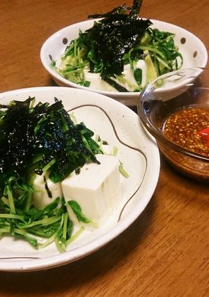 豆苗とアボガドのユッケ風冷奴-レシピのメイン写真