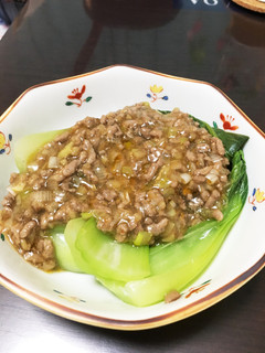 青梗菜の肉味噌あんかけ-レシピのメイン写真