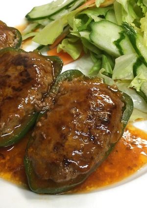 簡単♪ピリ辛♪ピーマンの肉詰め大人味タレ-レシピのメイン写真