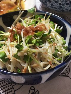 簡単5分☆えのきとかいわれの梅かつお和え-レシピのメイン写真
