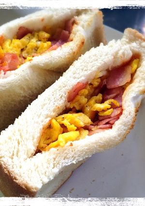 朝食に☆ベーコンエッグポケットサンド-レシピのメイン写真