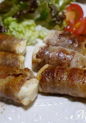 豆腐の豚肉巻き巻き　カレー風味ポン酢風味-レシピのメイン写真