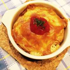 ワンタンの皮で！ひき肉ミルフィーユ！-レシピのメイン写真